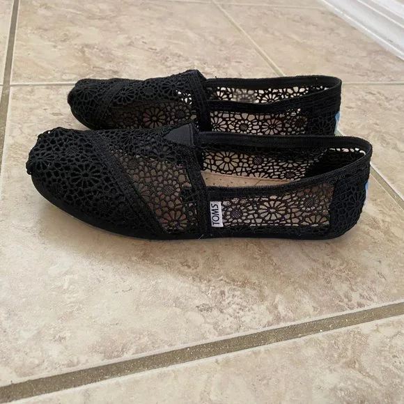 Toms Shoes Toms Black Alpargata Moroccan Crochet Poshmark